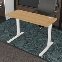Bureau de travail incurvé, bureau debout en bambou écologique, pieds réglables électriques, bambou Factory Ecomax