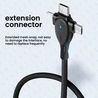 Câble de charge rapide USB multifonction LED 120W Type C 3 en 1, câble de données universel pour téléphone portable, câble de charge Type-C/Android