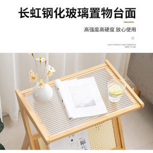 Wood Foldable Side <b>Table</b> With Storage Shelf For Sofa Or Bedside Use - Product Image 3