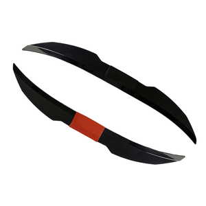 Aileron arrière de voiture en <span class=keywords><strong>ABS</strong></span> noir brillant avec fibre de carbone rouge - Product Image 3