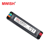 Alimentation LED MWISH Slim 200W 12V 24V à large plage de tension, sans ventilateur, en aluminium, pour bande LED longue, enseignes commerciales et armoires