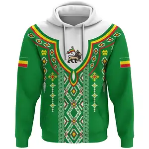 Drop Shipping Products 2023 Sublimation Ethiopia Ethnic Hoodie Wholesale in Bulk Oversized Couple Comfort Pullover Sweatshirts