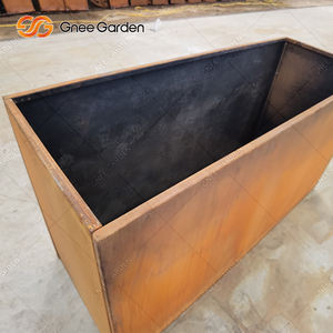 Jardinières en métal contemporaines personnalisées Grande jardinière extérieure Jardinière rectangulaire en acier corten - Product Image 2