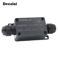 Boîtier de jonction électrique étanche IP66 1 entrée 1 sortie 2 voies de haute qualité avec connecteur de câble imprimé au laser Deenlai FSH710