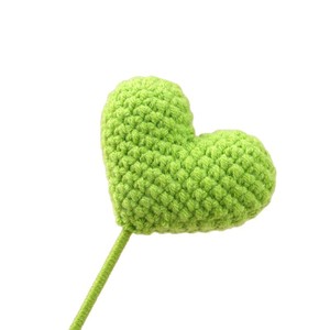Fiore a <span class=keywords><strong>cuore</strong></span> all'uncinetto fatto a mano per tutte le stagioni, ramo singolo per bouquet 001, regalo di compleanno, per la creazione di bouquet misti - Product Image 5
