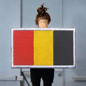 Écusson brodé 100% écologique en dentelle de jean et PU, motif drapeau roumain, à coudre pour vêtements, sacs et chapeaux - Product Image 3