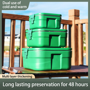 Kotak Pendingin & Penghangat Makanan Portabel Multifungsi Persegi dari Stainless Steel untuk Piknik & Aktivitas Luar Ruangan - Product Image 2