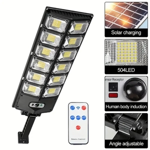 Lampadaire solaire ultra-lumineux 504 LED-Capteur de mouvement grand angle, économe en énergie, réglable, du crépuscule à l'<span class=keywords><strong>aube</strong></span> - Product Image 1