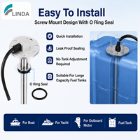 Jauge de niveau de carburant marine Linda en acier inoxydable 9-32V avec flotteur pour bateau de grande capacité