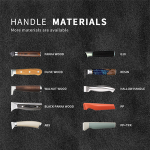 Coltello da Chef Professionale di Alta Qualità Ecologico per Mano Destra in Acciaio Inossidabile con Manico Colorato in Plastica PP - Product Image 6