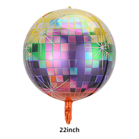 Ballon en feuille circulaire disco 4D de 22 pouces, ballon gonflable, globe, concert, musique, danse, fête d'anniversaire, ballon à l'hélium