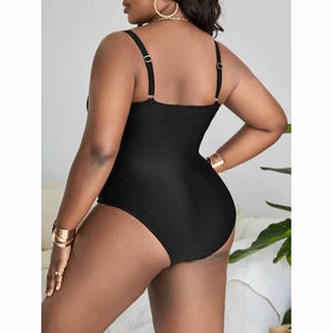 Nouveau <span class=keywords><strong>grande</strong></span> <span class=keywords><strong>taille</strong></span> grand poids une pièce Bikini couleur unie creux mince licou dos nu Sexy <span class=keywords><strong>maillot</strong></span> <span class=keywords><strong>de</strong></span> <span class=keywords><strong>bain</strong></span> - Product Image 4