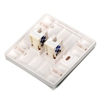 Plaque murale double port RJ45 pour réseau LAN et téléphone, type 86, blanche, pour prise réseau FTTH fibre optique