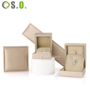 Caja de Joyería de Piel Sintética con Logotipo Personalizado al por Mayor en Rojo, Azul, Gris y Dorado para Collares, Pulseras, Pendientes y Anillos - Product Image 3