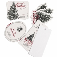 Étiquettes cadeaux de Noël personnalisées de luxe en carton blanc, étiquettes suspendues Joyeux Noël pour emballage cadeau, cartes de décoration florale