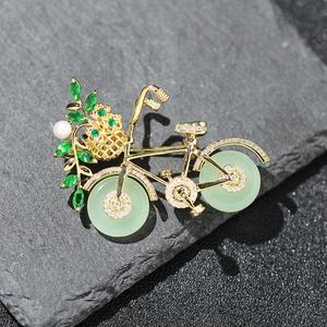 2024 nueva llegada único Jade bicicleta broche Pin decorativo lindo chica bicicleta pines <span class=keywords><strong>accesorios</strong></span> de moda joyería regalo Hijab broches divertidos - Product Image 6
