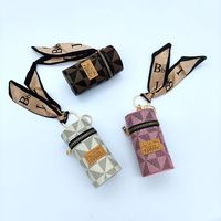 Mini Pochette de Luxe Tendance pour Monnaie, Rouge à Lèvres, Clés, en Cuir PU, Organisateur Cosmétique, Porte-Rouge à Lèvres Personnalisable en Soie