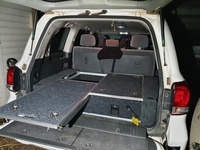 Système de rangement 4x4 pour coffre de SUV, avec un plateau coulissant supérieur et deux tiroirs, et compartiments latéraux pour AW900 Toyota 4Runner SR5 Prado LC76/LC95/LC120/LC150