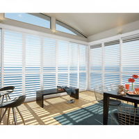 Fournisseur en gros de volets extérieurs en faux bois résistant aux chocs, lames horizontales, couverture de porte coulissante pour patio, volets de plantation