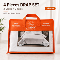 Lot de 4 draps de lit 3 places, blanc, 2 draps plats, 2 taies d'oreiller, en stock, vente en gros, draps de lit en coton blanc pour hôtel