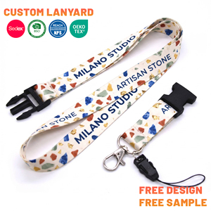 <span class=keywords><strong>Porte</strong></span>-clés personnalisé avec mousqueton, cordon de <span class=keywords><strong>cou</strong></span> en polyester personnalisé pour cadeaux promotionnels, souvenirs, cadeaux en gros - Product Image 1