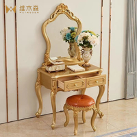 Coiffeuse de style européen en bois massif sculpté avec tiroirs à motifs floraux, ensemble de meubles pour chambre à coucher, salon et hôtel