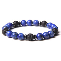 Bracelet en pierre de lave, jaspe zébré rose, bracelet diffuseur d'aromathérapie relaxant pour femmes et hommes, yoga, chakra, guérison par les cristaux