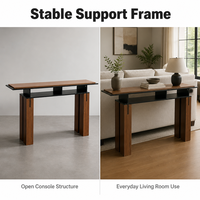 Table console moderne de luxe, table console étroite, table console TV, meubles de salon, table console en bois avec miroir