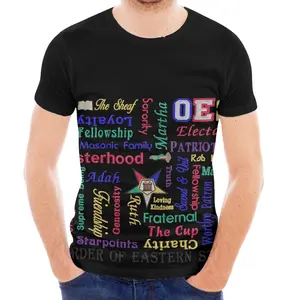 OES Sistars Order Of Eastern Print Men T Shirt Drop Shipping Products 2023 Loose Large Size Breathable Men's Clothing Custom Tee