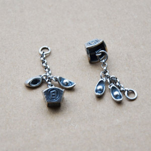 Pendentifs à pampilles en argent tibétain, breloques en forme de lingot pour la fortune quotidienne, accessoires pour la fabrication de bijoux et bracelets DIY - Product Image 2