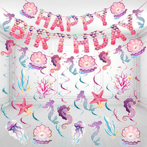 <span class=keywords><strong>Sirena</strong></span> colgante remolino Banner decoraciones <span class=keywords><strong>sirena</strong></span> cola delfín techo colgante remolino conjunto decoraciones para niños hogar Baby Shower - Product Image 1