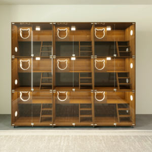 Villa Kucing Mewah Terbaru, Kandang Kucing Indoor Kayu Solid Besar dengan Roda, Furnitur Hewan Peliharaan Multifungsi untuk Kucing Indoor - Product Image 1