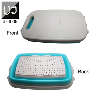 UJ-KT704 Juego de Utensilios de <span class=keywords><strong>Cocina</strong></span> de Plástico de 9 Piezas, <span class=keywords><strong>Popular</strong></span>, con Tabla de Cortar, Colador Plegable, Cuchillo y Rallador - Product Image 2