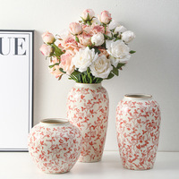 Hochwertiges Retro-Set im Neuen Chinesischen Stil: Blau-Weiße Porzellanvase Dreiteilig, Hergestellt in China, für Wohn- und Esszimmer, Blumenarrangement, Heimdekoration