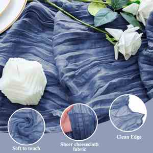 Chiffon de gaze bleu 13 pieds, décoration rustique de printemps et de Pâques, chemin de table en gaze lavande pour douche nuptiale - Product Image 3