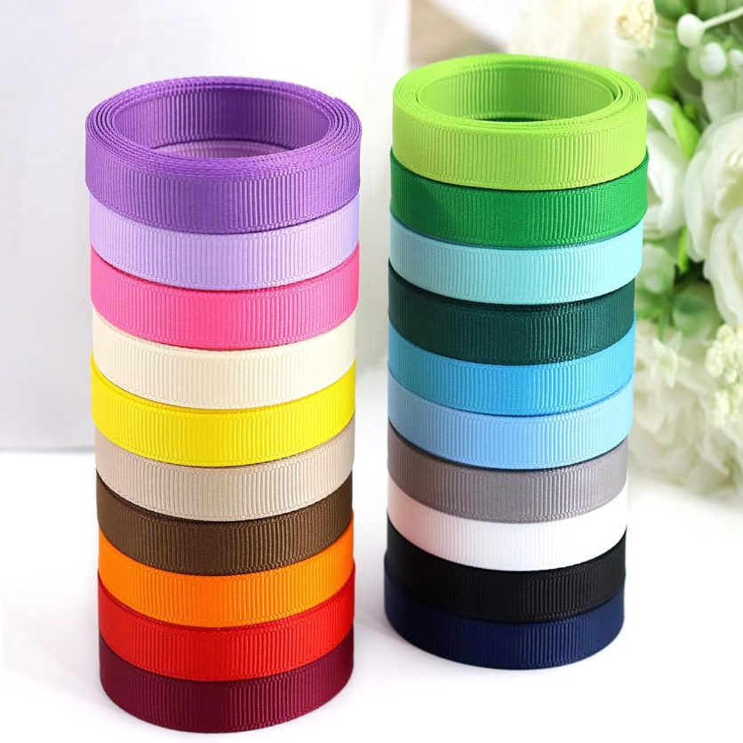 Wholesale Factory 196 Colors Grosgrain Ribbon 100% Polyester Fashion Ribbon for Packaging