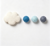 Ensemble de jouets pour animaux de compagnie en feutre de laine doux, nuages et boules de macaron, faits à la main, colorés, jouets interactifs pour chatons, pour jouer en intérieur