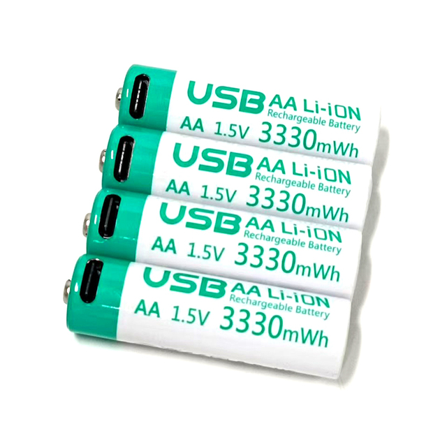4PCS CE ROHS MSDS UN38.3 Li Ion Battery 666mWh 1480mWh 2400mWh 3330mWh Battery Type-C 1.5v USB Rechargeable Batter R3 R6 AA AAA