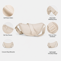 Sac bandoulière personnalisé en nylon avec chaînes, léger, sangle réglable, fermeture éclair, pour trajets quotidiens et promenades en ville