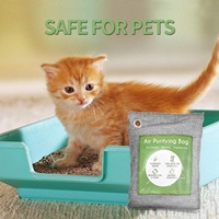 Lot de 12 Sachets de Charbon de Bambou Désodorisant pour Voiture Déshumidificateur Absorbeur d'Odeurs Naturel Purificateur d'Air Désodorisant pour Animaux et Armoires