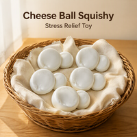 Jouets Squishy Anti-Stress en Forme de Boule de Mozzarella Souple et Brillante Blanche – Lot de 2 pour le Bureau