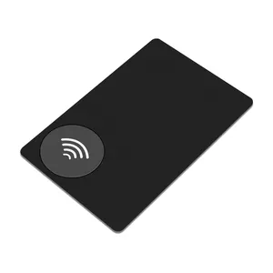 Biglietto da visita digitale in metallo spazzolato in acciaio inossidabile nero opaco OEM/ODM carta di credito in metallo vuoto NFC con Chip