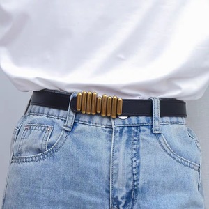 Nuevo cinturón de <span class=keywords><strong>sensibilidad</strong></span> Retro para mujer, hebilla de aleación de Corea del Sur, abrigo de estilo de negocios, traje, suéter, camisa, falda a juego, plástico PU - Product Image 3