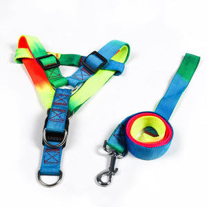 <strong>Rainbow</strong> Multi-Color Printed Nylon Pet <strong>Harness</strong> Leash Set Fashionable No-Pull Step-In Design Adjustable for Personalized - Product Image 4