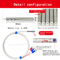 Industrial 4mm Flexible Pt100 RTD Sensor - High Precision PT1000 Temperature Probe with 3-wire PTFE Cable