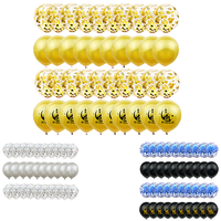 Kit de 40 ballons en latex métalliques noirs, blancs et argentés de 12 pouces pour mariage, Halloween, remise de diplôme, Noël, Nouvel An