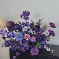 Arrangement floral artificiel violet foncé M796, style gothique, rose, orchidée, fleur de table pour fête, mariage, Halloween, décoration de la maison