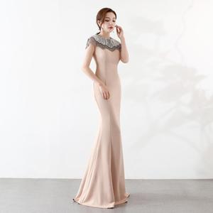 Vestido de Novia Largo y Elegante con Cola de Sirena <span class=keywords><strong>para</strong></span> Boda, Compromiso o Noche de Gala - Product Image 1