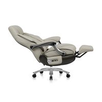 Chaise de bureau ergonomique de direction avec hauteur réglable, en cuir véritable, design moderne pour usage commercial