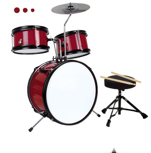 13-Zoll Holz-Kinderschlagzeug-Set für Anfänger mit 3 Trommeln für Jazz-Drumming, tragbares Musikinstrument - Product Image 2